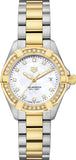 Tag Heuer Aquaracer Quartz Diamonds Mother of Pearl Dial Two Tone Steel Strap Watch for Women - WBD1423.BB0321 Authentic Buy Shop Now