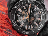 Tag Heuer Aquaracer Calibre 5 Black NATO Strap Carbon Dial Watch for Men - WBD218A.FC6445 Authentic Buy Shop Now