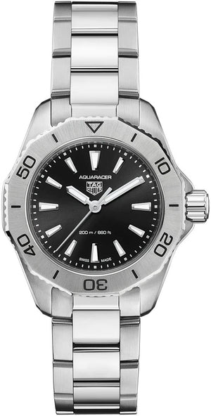 Tag Heuer Aquaracer Professional 200 Quartz Black Dial Silver Steel Strap Watch for Women - WBP1410.BA0622 Authentic Buy Shop Now