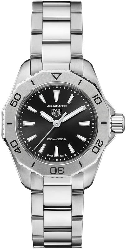 Tag Heuer Aquaracer Professional 200 Quartz Black Dial Silver Steel Strap Watch for Women - WBP1410.BA0622 Authentic Buy Shop Now