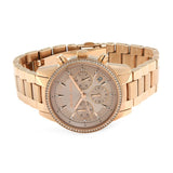 Michael Kors Ritz Chronograph Rose Gold Dial Rose Gold Steel Strap Watch for Women - MK6357 Authentic Buy Shop Now