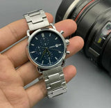 Fossil The Commuter Black Dial Silver Steel Strap Watch for Men - FS5399 Authentic Buy Shop Now