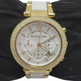 Michael Kors Parker White Dial with Diamonds White Leather Strap Watch for Women - MK2290 Authentic Buy Shop Now