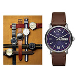 Marc Jacobs Fergus Blue Dial Brown Leather Strap Watch for Men - MBM5078 Authentic Buy Shop Now