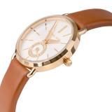 Michael Kors Portia Quartz White Dial Brown Leather Strap Watch For Women - MK2734 Authentic Buy Shop Now