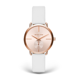 Michael Kors Portia Rose Gold Dial White Leather Strap Watch For Women - MK2660 Authentic Buy Shop Now