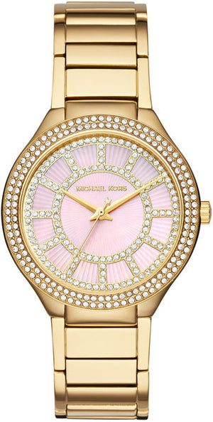 Michael Kors Kerry Mother of Pearl Dial Gold Steel Strap Watch for Women - MK3396 Authentic Buy Shop Now