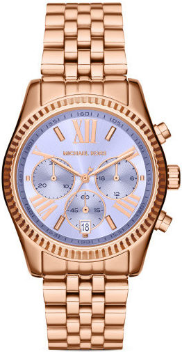 Michael Kors Lexington Purple Dial Rose Gold Steel Strap Watch For Women - MK6207 Authentic Buy Shop Now