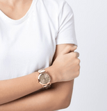 Burberry The City Gold Dial Haymarket Brown Leather Strap Watch for Women - BU9026 Authentic Buy Shop Now