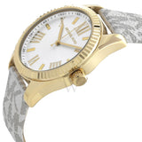 Michael Kors Lexington Analog Silver Dial White Leather Strap Watch For Women - MK4746 Authentic Buy Shop Now