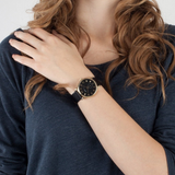 Marc Jacobs Baker Black Dial Black Leather Strap Watch for Women - MBM1269 Authentic Buy Shop Now