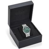 Versace V-Auria Quartz Green Dial Silver Steel Strap Watch for Men - VE0F00125 Authentic Buy Shop Now
