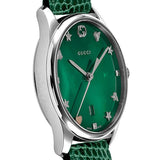 Gucci G-Timeless Green Mother of Pearl Dial Green Leather Strap Watch For Women - YA126585 Authentic Buy Shop Now