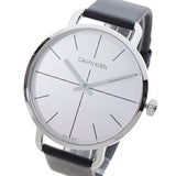 Calvin Klein Even Silver Dial Black Leather Strap Watch for Men - K7B211CY Authentic Buy Shop Now