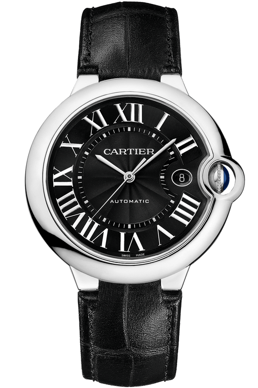 Cartier Ballon Bleu De Cartier Black Dial Black Leather Strap Watch for Men - WSBB0003 Authentic Buy Shop Now