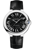 Cartier Ballon Bleu De Cartier Black Dial Black Leather Strap Watch for Men - WSBB0003 Authentic Buy Shop Now