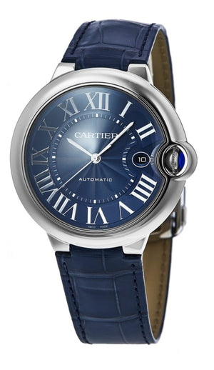 Cartier Ballon Bleu De Cartier Blue Dial Blue Leather Strap Watch for Men - WSBB0027 Authentic Buy Shop Now