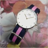 Daniel Wellington Classy Winchester White Dial Two Tone NATO Strap Watch For Women - DW00100081 Authentic Buy Shop Now