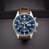IWC Pilot’s Watch Chronograph Edition “Le Petit Prince” Blue Dial Brown Leather Strap Watch for Men - IW377714 Authentic Buy Shop Now