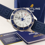 Breitling Superocean II Automatic 42mm White Dial Blue Rubber Strap Watch for Men - A17366D81A1S2 Authentic Buy Shop Now