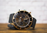 Breitling Superocean Heritage B01 Chronograph 44 Black Dial Black Mesh Bracelet Watch for Men - UB01621A1M1S1 Authentic Buy Shop Now