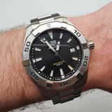 Tag Heuer Aquaracer Black Dial Silver Steel Strap Watch for Men - WBD1110.BA0928 Authentic Buy Shop Now