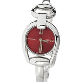 Gucci Horsebit Quartz Red Dial Silver Steel Strap Watch For Women - YA139502 Authentic Buy Shop Now