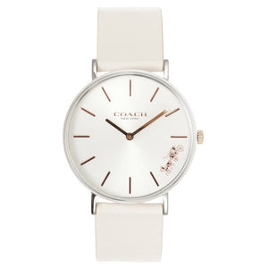 Coach Perry White Dial White Leather Strap Watch for Women - 14503117 Authentic Buy Shop Now