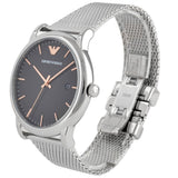 Emporio Armani Luigi Analog Black Dial Silver Mesh Bracelet Watch For Men - AR11272 Authentic Buy Shop Now