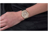 Guess Princess Crystals Gold Dial Black Silicone Strap Watch For Women - GW0439L2 Authentic Buy Shop Now