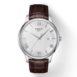Tissot T Classic Tradition Silver Dial Brown Leather Strap Watch For Men - T063.610.16.038.00 Authentic Buy Shop Now