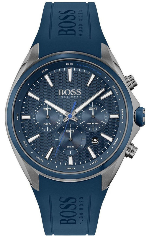 Hugo Boss Distinct Blue Dial Blue Rubber Strap Watch for Men - 1513856 Authentic Buy Shop Now
