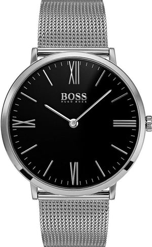 Hugo Boss Jackson Quartz Black Dial Silver Mesh Bracelet Watch For Men - 1513514 Authentic Buy Shop Now