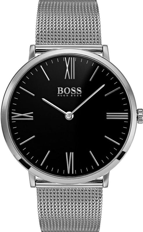 Hugo Boss Jackson Quartz Black Dial Silver Mesh Bracelet Watch For Men - 1513514 Authentic Buy Shop Now