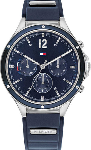 Tommy Hilfiger Eve Chronograph Quartz Blue Dial Blue Rubber Strap Watch For Women - 1782281 Authentic Buy Shop Now