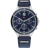 Tommy Hilfiger Eve Chronograph Quartz Blue Dial Blue Rubber Strap Watch For Women - 1782281 Authentic Buy Shop Now