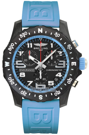 Breitling Endurance Pro Black Dial Light Blue Rubber Strap Watch for Men - X82310281B1S1 Authentic Buy Shop Now