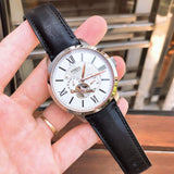 Fossil Townsman Automatic White Dial Black Leather Strap Watch for Men - ME3104 Authentic Buy Shop Now