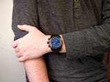 Versace V-Ray Chronograph Quartz Blue Dial Black Steel Strap Watch For Men - VE2I00521 Authentic Buy Shop Now
