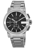 Gucci G Chrono Black Dial Silver Steel Strap Watch For Men - YA101204 Authentic Buy Shop Now