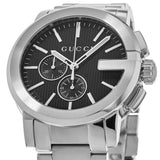 Gucci G Chrono Black Dial Silver Steel Strap Watch For Men - YA101204 Authentic Buy Shop Now