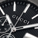 Gucci G Chrono Black Dial Black Leather Strap Watch For Men - YA101205 Authentic Buy Shop Now