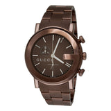Gucci G Chrono Brown Dial Brown Steel Strap Watch For Men - YA101341 Authentic Buy Shop Now