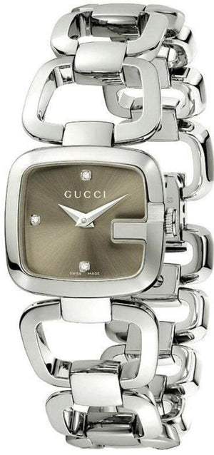 Gucci G Gucci Brown Dial Silver Steel Strap Watch For Women - YA125503 Authentic Buy Shop Now