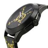 Gucci G Timeless Ghost Black Dial Black Leather Strap Watch For Men - YA1264019 Authentic Buy Shop Now
