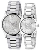 Gucci G Timeless Silver Dial Silver Steel Strap Watch For Women - YA1264095 Authentic Buy Shop Now