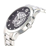 Gucci G Timeless Diamonds Black Dial Silver Steel Strap Watch For Women - YA1264125 Authentic Buy Shop Now