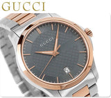 Gucci G Timeless Grey Dial Two Tone Steel Strap Watch For Men - YA126446 Authentic Buy Shop Now