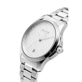 Gucci G Timeless Silver Dial Silver Steel Strap Watch For Women - YA126551 Authentic Buy Shop Now