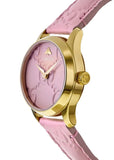 Gucci G Timeless Quartz Pink Dial Pink Leather Strap Watch For Women - YA1265005 Authentic Buy Shop Now